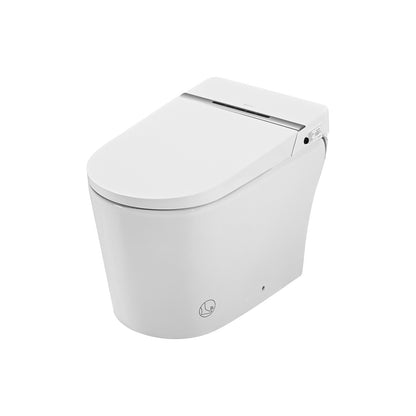 Smart Toilet Bidet Combo with Foot Sensor Open Cover/Seat, LED Display, Self-Cleaning Nozzle, Heated Seat, Night Light, Knob Control, Soft Close, Auto Flush, with Remote Control