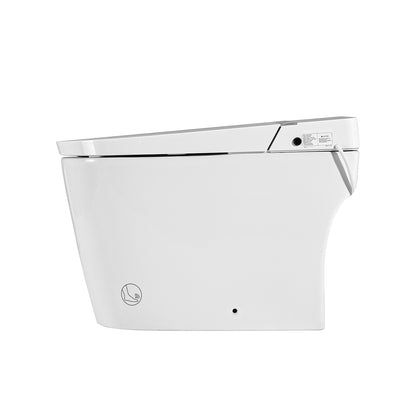 Smart Toilet Bidet Combo with Foot Sensor Open Cover/Seat, LED Display, Self-Cleaning Nozzle, Heated Seat, Night Light, Knob Control, Soft Close, Auto Flush, with Remote Control