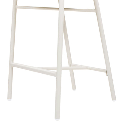 28" Wicker Back Outdoor Bar Stool, Set of 2, Wheat Beige Axroma Olefin