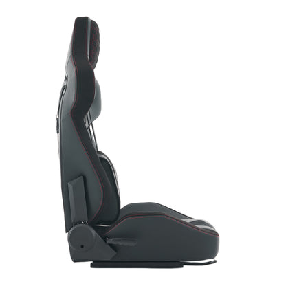 Universal PVC Bucket Style Reclinable Sport PU Leather Simulator Racing Seat with Adjustable Lock Slide