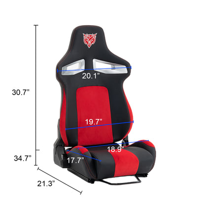 Universal PVC Bucket Style Reclinable Sport PU Leather Simulator Racing Seat with Adjustable Lock Slide