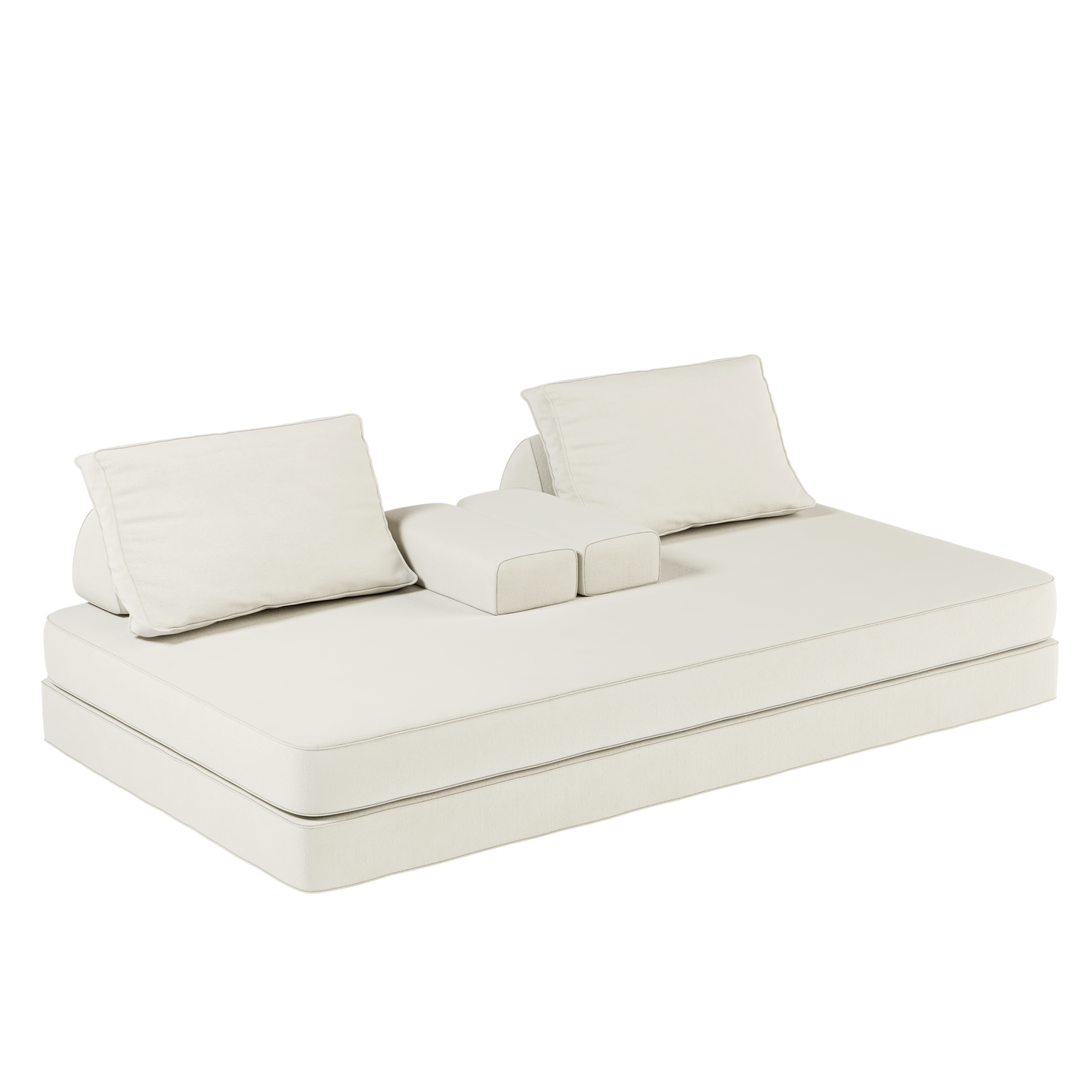 86.6"Multifunctional Convertible Sofa Bed with 2 Removable Backrests and 2 Pillows,Fuffy Chenille Fabric Sofa,Chaise Lounge,Game Pad,DIY Modern Upholstered Couch,Deep Seat Couch for Living Room,Office