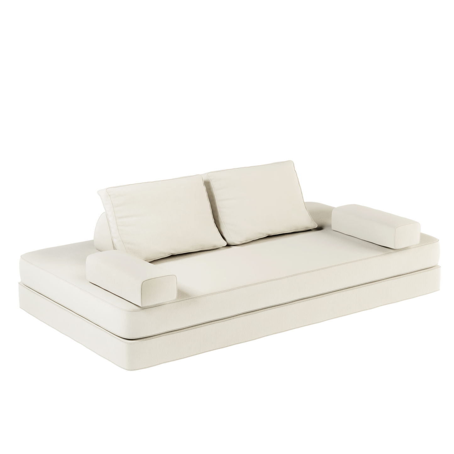 86.6"Multifunctional Convertible Sofa Bed with 2 Removable Backrests and 2 Pillows,Fuffy Chenille Fabric Sofa,Chaise Lounge,Game Pad,DIY Modern Upholstered Couch,Deep Seat Couch for Living Room,Office