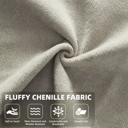 86.6"Multifunctional Convertible Sofa Bed with 2 Removable Backrests and 2 Pillows,Fuffy Chenille Fabric Sofa,Chaise Lounge,Game Pad,DIY Modern Upholstered Couch,Deep Seat Couch for Living Room,Office