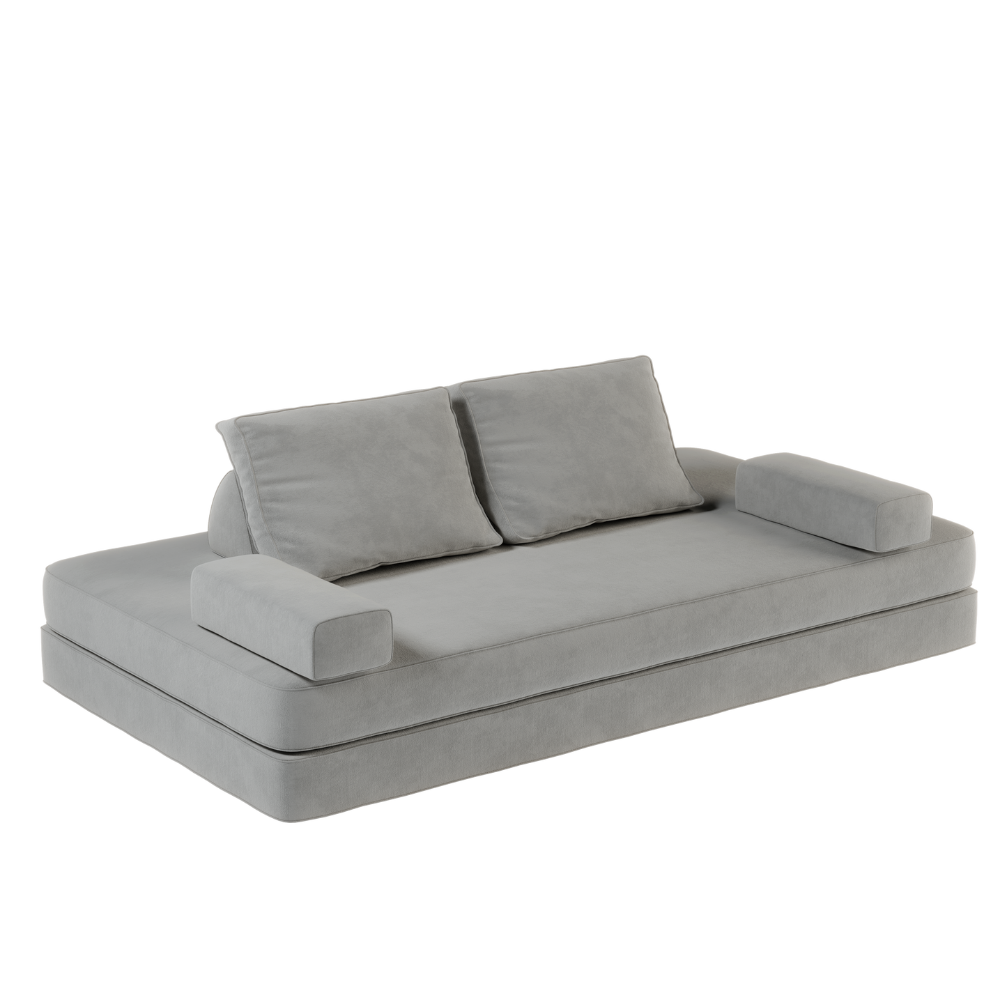 86.6"Multifunctional Convertible Sofa Bed with 2 Removable Backrests and 2 Pillows,Fuffy Chenille Fabric Sofa,Chaise Lounge,Game Pad,DIY Modern Upholstered Couch,Deep Seat Couch for Living Room,Office