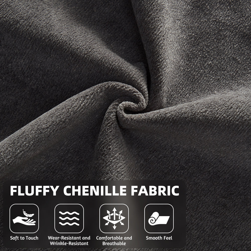 86.6"Multifunctional Convertible Sofa Bed with 2 Removable Backrests and 2 Pillows,Fuffy Chenille Fabric Sofa,Chaise Lounge,Game Pad,DIY Modern Upholstered Couch,Deep Seat Couch for Living Room,Office