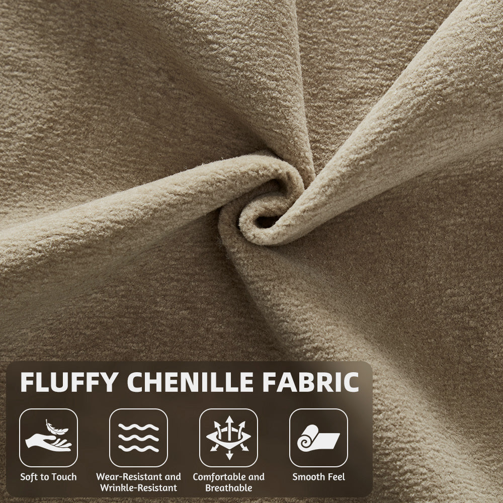 86.6"Multifunctional Convertible Sofa Bed with 2 Removable Backrests and 2 Pillows,Fuffy Chenille Fabric Sofa,Chaise Lounge,Game Pad,DIY Modern Upholstered Couch,Deep Seat Couch for Living Room,Office