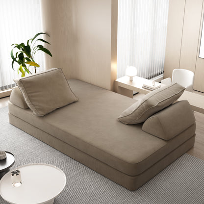 86.6"Multifunctional Convertible Sofa Bed with 2 Removable Backrests and 2 Pillows,Fuffy Chenille Fabric Sofa,Chaise Lounge,Game Pad,DIY Modern Upholstered Couch,Deep Seat Couch for Living Room,Office