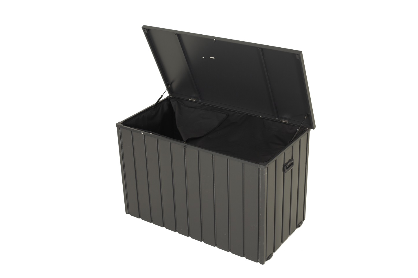 Outdoor Storage Box, 100 Gallon Metal Deck Box Built-in a Oxford Fabric Storage Bag, Lockable & Waterproof Outside Patio Storage Box - Gray