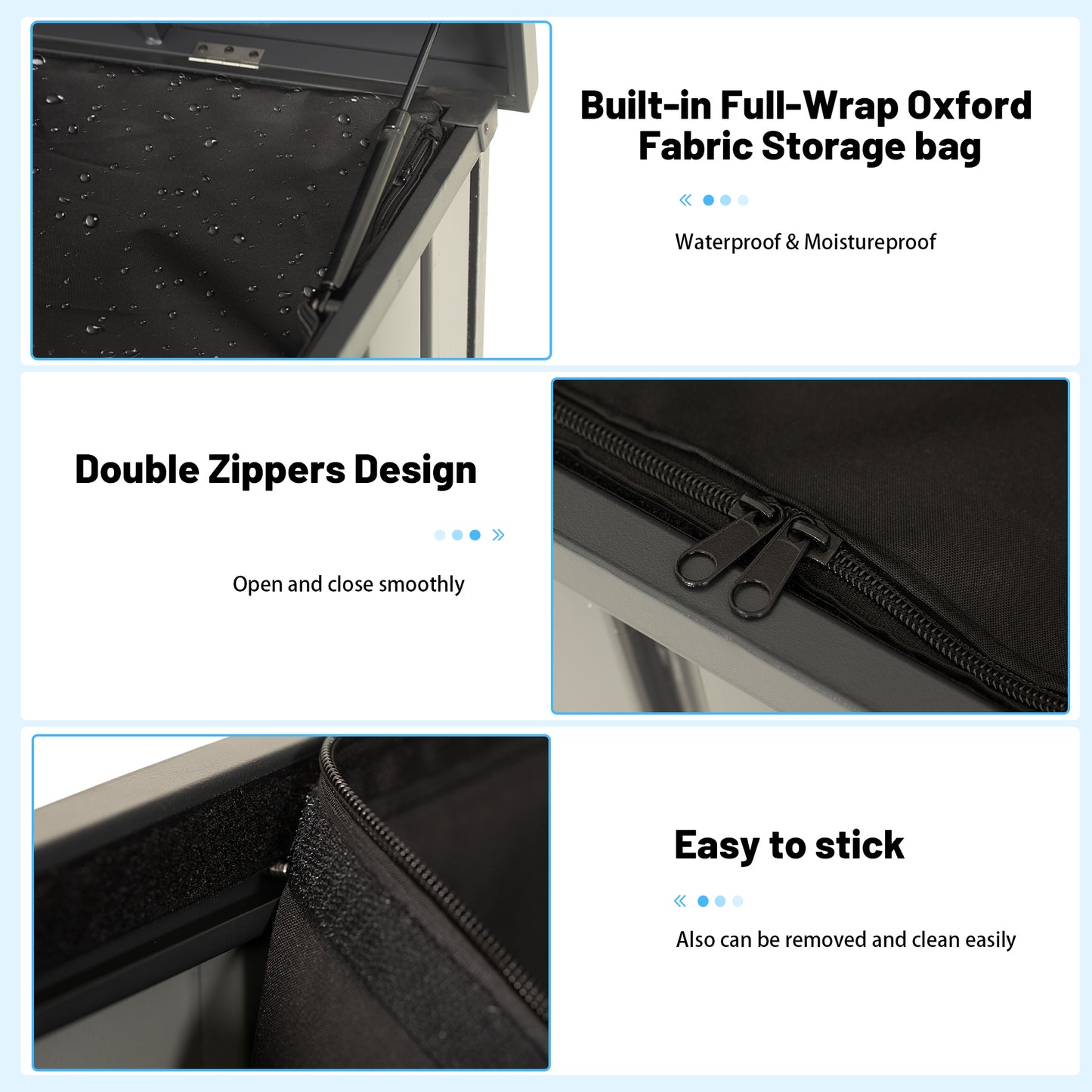 Outdoor Storage Box, 100 Gallon Metal Deck Box Built-in a Oxford Fabric Storage Bag, Lockable & Waterproof Outside Patio Storage Box - Gray