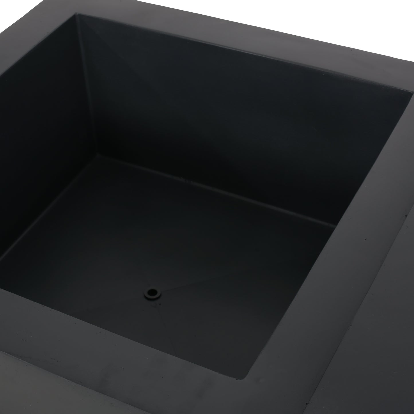 Outdoor 50,000 BTU Lightweight Concrete Rectangular Fire Pit Table with Storage, Dark Gray and Natural Brown (Tank Cover not Included)