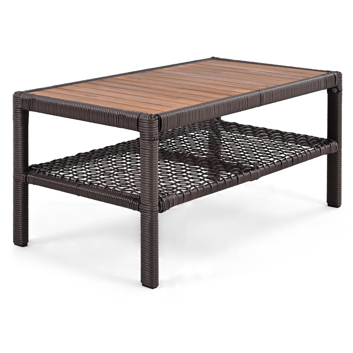 GO 4 Pieces Patio Furniture Set with Swivel Chairs, Outdoor Wicker Sofas for 5-person, Sectional Rattan Outdoor Conversation Set for Poolside Backyard Deck, Blue