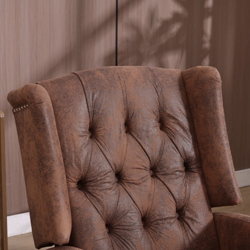 COOLMORE Rocking Recliner Chair,360 Degree Swivel Nursery Rocking Chair,Glider Chair,Modern Small Rocking Swivel Recliner Chair for Bedroom,Living Room Chair Home Theater Seat (Coffee)