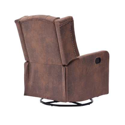 COOLMORE Rocking Recliner Chair,360 Degree Swivel Nursery Rocking Chair,Glider Chair,Modern Small Rocking Swivel Recliner Chair for Bedroom,Living Room Chair Home Theater Seat (Coffee)