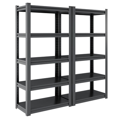 63"H  5 Tier Metal Shelves for Storage Garage Shelving 2000LBS Heavy Duty Storage Shelves Adjustable Garage Shelf Industrial Shelving Unit Storage Utility Rack,31.5"W*15.7"D*63"H,Black