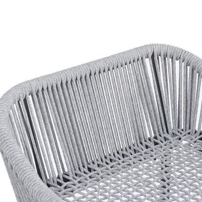 Outdoor Patio Light Gray Rope Bar Stool, Set of 2