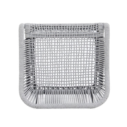 Outdoor Patio Light Gray Rope Bar Stool, Set of 2