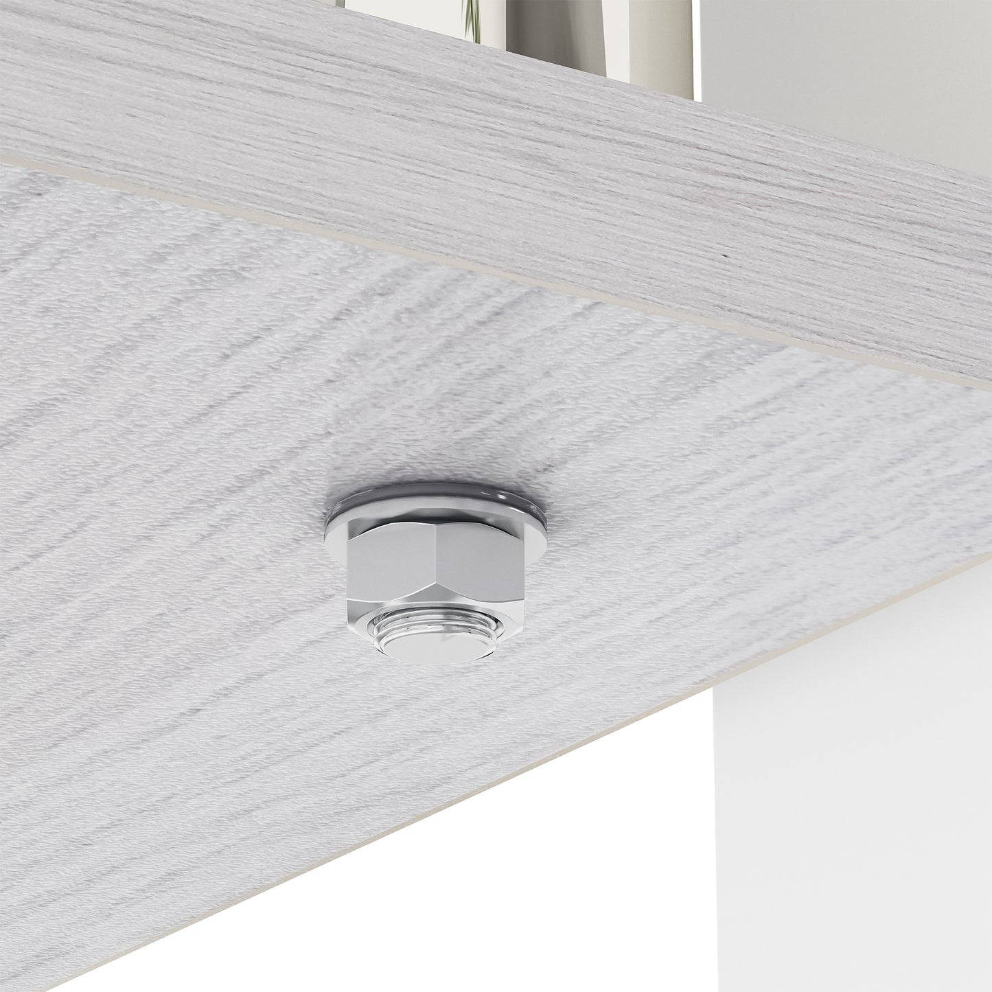 Rectangle Coffee Table, Tempered Glass Tabletop with MDF Layer, Modern Table for Living Room , Gray Glass