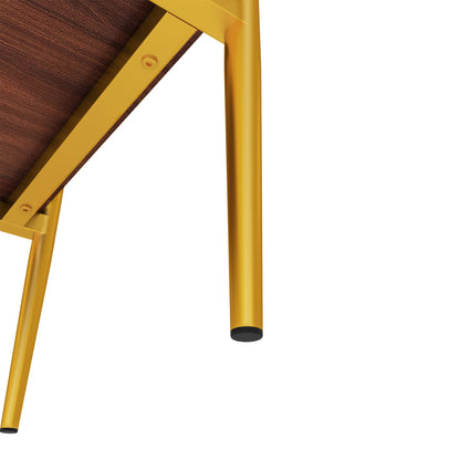 Set of 2 Rectangle End Table, Tempered Glass Tabletop with MDF layer, Modern Table for Living Room , Transparent Glass