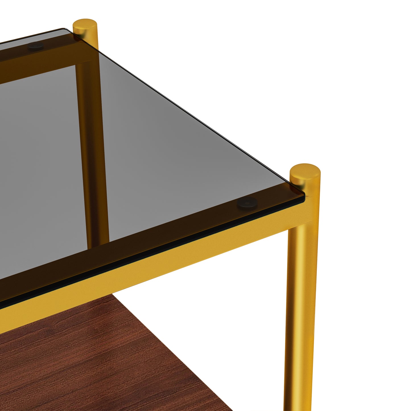 Set of 2 Rectangle End Table, Tempered Glass Tabletop with MDF layer, Modern Table for Living Room , Gray Glass