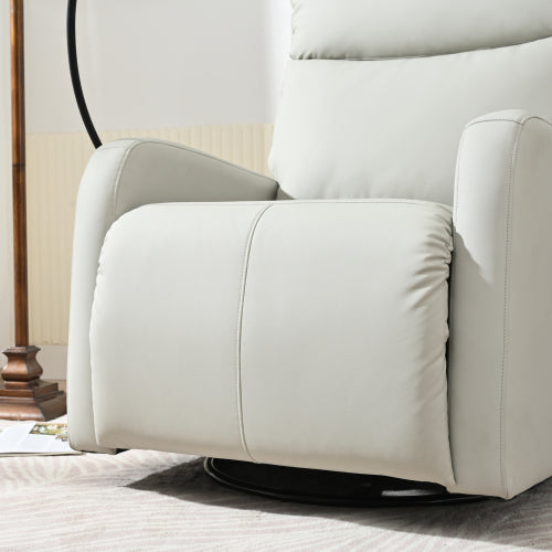 Rocking Recliner Chair,360° Swivel Nursery Rocking Chair,Glider Chair,Modern Small Rocking Swivel Recliner Chair for Bedroom,Living Room Chair Home Theater Seat,Phone Holder(Light Gray+360° Swivel)