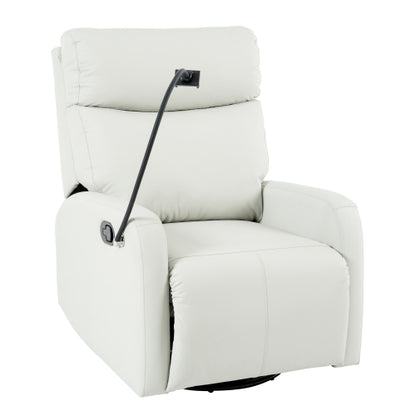 Rocking Recliner Chair,360° Swivel Nursery Rocking Chair,Glider Chair,Modern Small Rocking Swivel Recliner Chair for Bedroom,Living Room Chair Home Theater Seat,Phone Holder(Light Gray+360° Swivel)