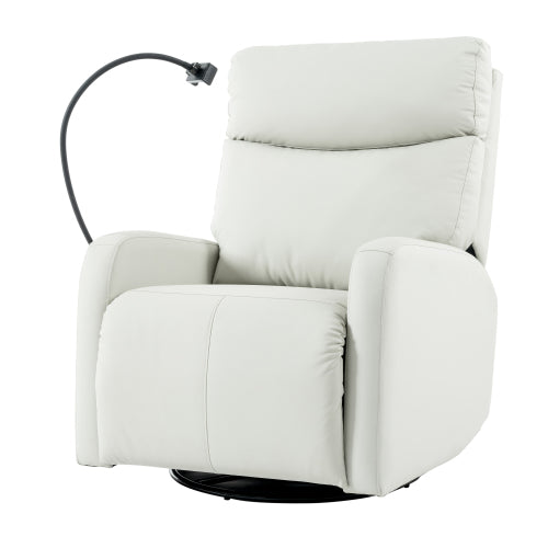 Rocking Recliner Chair,360° Swivel Nursery Rocking Chair,Glider Chair,Modern Small Rocking Swivel Recliner Chair for Bedroom,Living Room Chair Home Theater Seat,Phone Holder(Light Gray+360° Swivel)