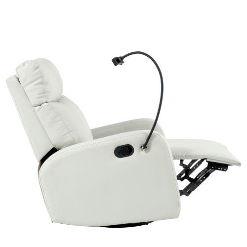 Rocking Recliner Chair,360° Swivel Nursery Rocking Chair,Glider Chair,Modern Small Rocking Swivel Recliner Chair for Bedroom,Living Room Chair Home Theater Seat,Phone Holder(Light Gray+360° Swivel)