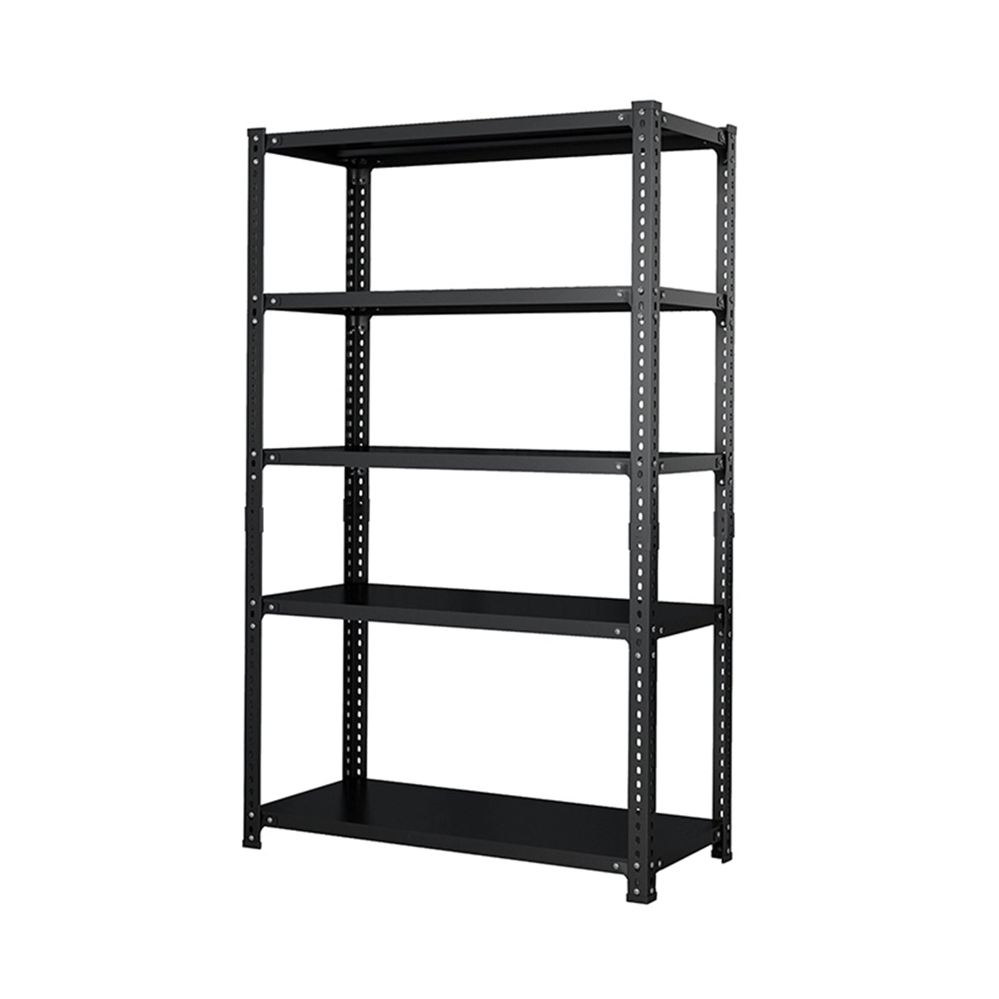 Household storage rack, adjustable display rack, basement balcony storage rack, carbon steel storage rack, 120cm * 50cm * 180cm, five floors (black)