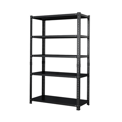Household storage rack, adjustable display rack, basement balcony storage rack, carbon steel storage rack, 120cm * 50cm * 180cm, five floors (black)