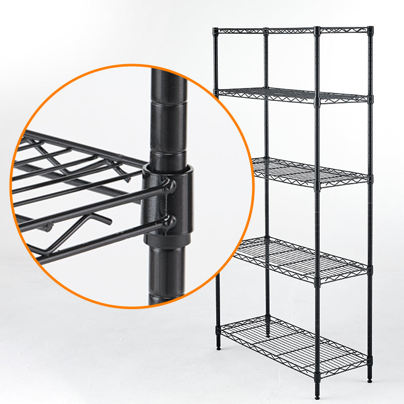 Wire Shelving Metal Storage Rack Adjustable Shelves, Standing Storage Shelf Units for Laundry Bathroom Kitchen Pantry Closet(Black, 42L x 17.99W x 71H)