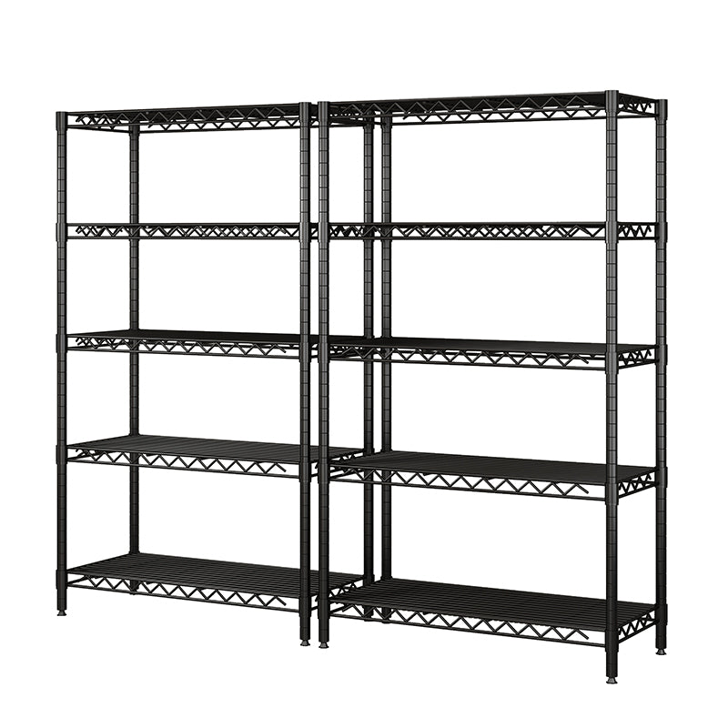 Wire Shelving Metal Storage Rack Adjustable Shelves, Standing Storage Shelf Units for Laundry Bathroom Kitchen Pantry Closet(Black, 42L x 17.99W x 71H)