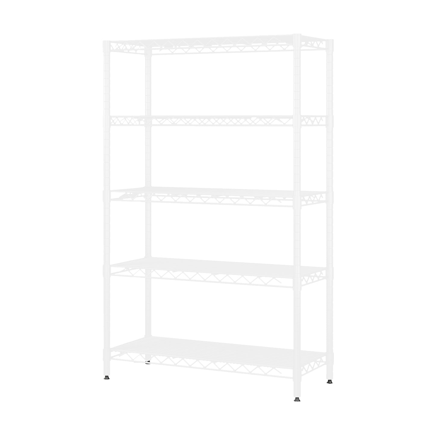 Wire Shelving Metal Storage Rack Adjustable Shelves, Standing Storage Shelf Units for Laundry Bathroom Kitchen Pantry Closet(White, 42L x 18W x 71H)