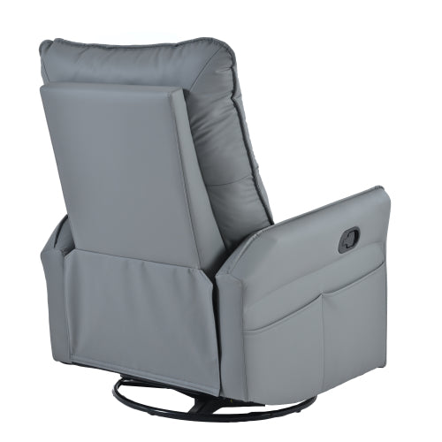 Rocker Recliner Chair,360° Swivel Nursery Rocking Chair,Glider Chair,Modern Small Rocking Swivel Recliner Chair for Bedroom,Living Room Chair Home Theater Seat,Side Pocket(Blue-gray+360° Swivel)