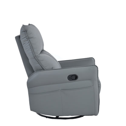 Rocker Recliner Chair,360° Swivel Nursery Rocking Chair,Glider Chair,Modern Small Rocking Swivel Recliner Chair for Bedroom,Living Room Chair Home Theater Seat,Side Pocket(Blue-gray+360° Swivel)