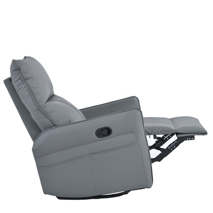 Rocker Recliner Chair,360° Swivel Nursery Rocking Chair,Glider Chair,Modern Small Rocking Swivel Recliner Chair for Bedroom,Living Room Chair Home Theater Seat,Side Pocket(Blue-gray+360° Swivel)