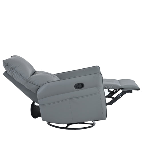 Rocker Recliner Chair,360° Swivel Nursery Rocking Chair,Glider Chair,Modern Small Rocking Swivel Recliner Chair for Bedroom,Living Room Chair Home Theater Seat,Side Pocket(Blue-gray+360° Swivel)