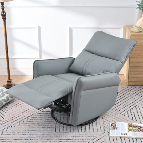 Rocker Recliner Chair,360° Swivel Nursery Rocking Chair,Glider Chair,Modern Small Rocking Swivel Recliner Chair for Bedroom,Living Room Chair Home Theater Seat,Side Pocket(Blue-gray+360° Swivel)