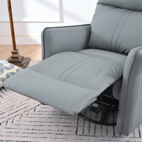 Rocker Recliner Chair,360° Swivel Nursery Rocking Chair,Glider Chair,Modern Small Rocking Swivel Recliner Chair for Bedroom,Living Room Chair Home Theater Seat,Side Pocket(Blue-gray+360° Swivel)