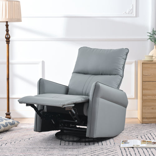 Rocker Recliner Chair,360° Swivel Nursery Rocking Chair,Glider Chair,Modern Small Rocking Swivel Recliner Chair for Bedroom,Living Room Chair Home Theater Seat,Side Pocket(Blue-gray+360° Swivel)