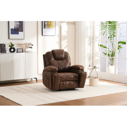 Power Lift Recliner Chair with Massage Elderly, Overstuffed Wide Recliners, Heavy Duty and Safety Motion Reclining Mechanism