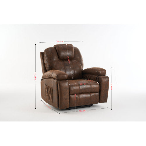 Power Lift Recliner Chair with Massage Elderly, Overstuffed Wide Recliners, Heavy Duty and Safety Motion Reclining Mechanism