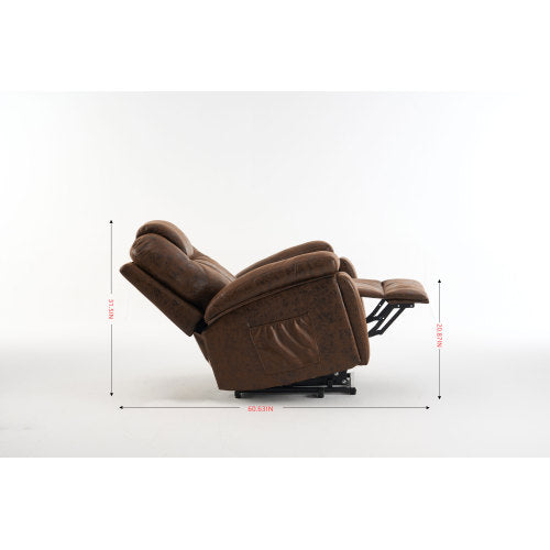 Power Lift Recliner Chair with Massage Elderly, Overstuffed Wide Recliners, Heavy Duty and Safety Motion Reclining Mechanism