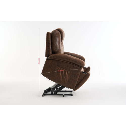 Power Lift Recliner Chair with Massage Elderly, Overstuffed Wide Recliners, Heavy Duty and Safety Motion Reclining Mechanism