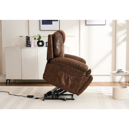 Power Lift Recliner Chair with Massage Elderly, Overstuffed Wide Recliners, Heavy Duty and Safety Motion Reclining Mechanism