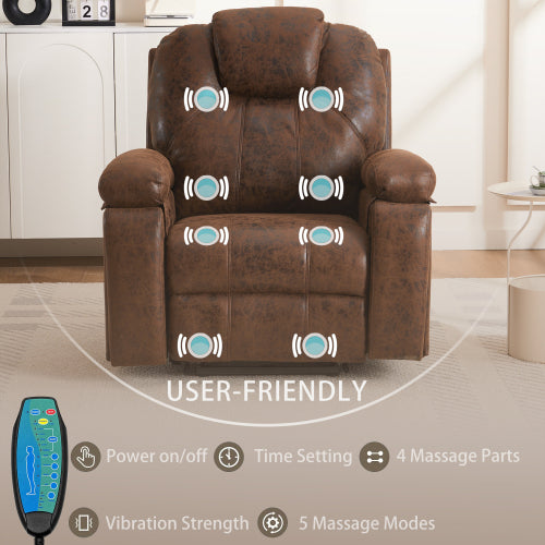Power Lift Recliner Chair with Massage Elderly, Overstuffed Wide Recliners, Heavy Duty and Safety Motion Reclining Mechanism