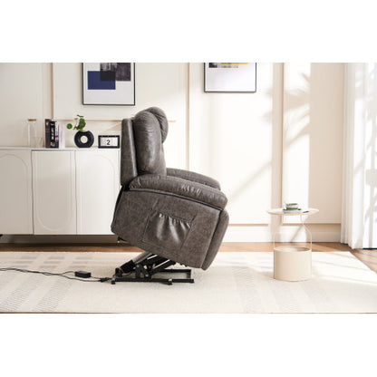 Power Lift Recliner Chair with Massage for Elderly, Overstuffed Wide Recliners, Heavy Duty and Safety Motion Reclining Mechanism