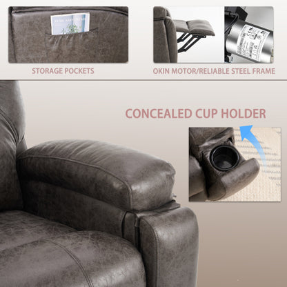 Power Lift Recliner Chair with Massage for Elderly, Overstuffed Wide Recliners, Heavy Duty and Safety Motion Reclining Mechanism