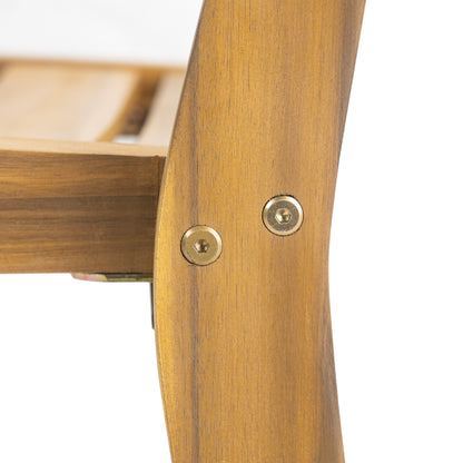 Outdoor Acacia Wood Dining Side Chair,Teak Finish (Set of 2)