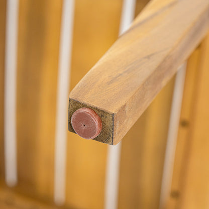 Outdoor Acacia Wood Dining Side Chair,Teak Finish (Set of 2)